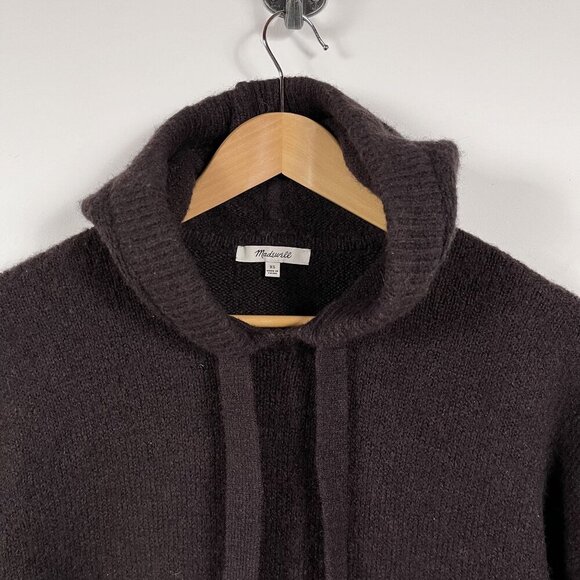 Madewell Wilimington Wool & Alpaca Blend Brown Hoodie Size XS - Picture 8 of 8